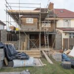 Builder working on a house renovation