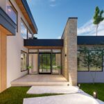 Contemporary timber-clad rear extension