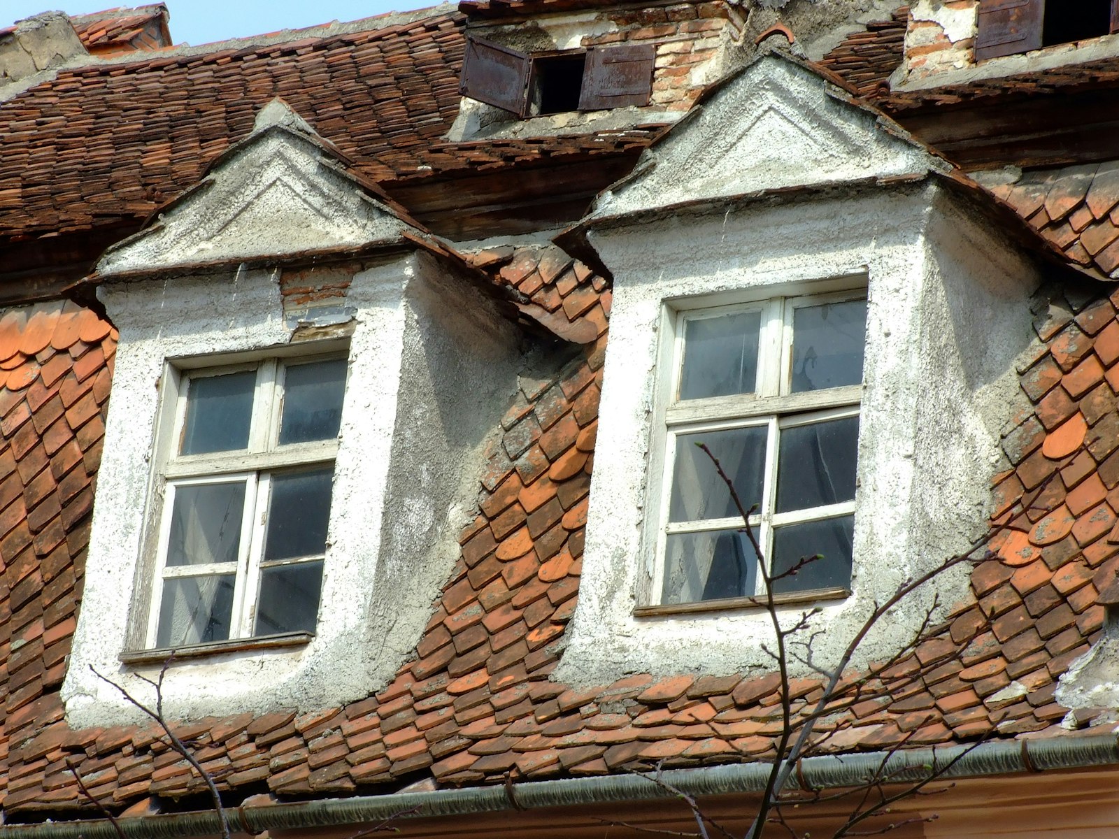 Dormer windows on a pitched roof