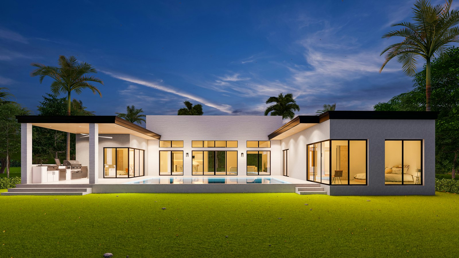 Modern home extension with large glazing
