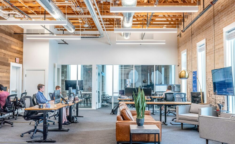 Open-plan commercial office space