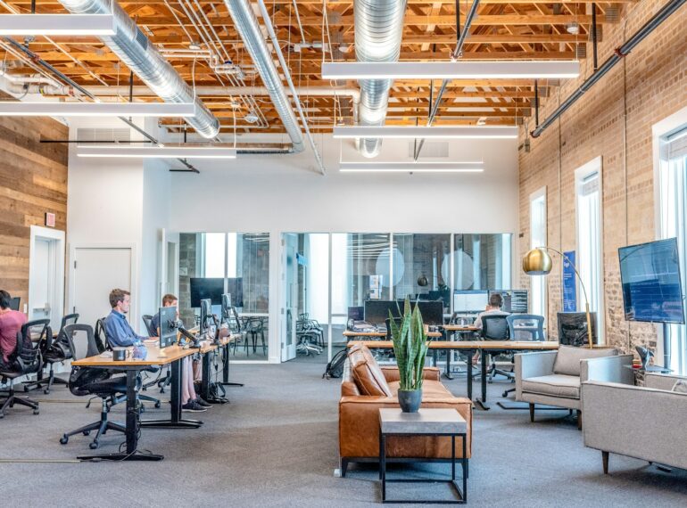 Open-plan commercial office space